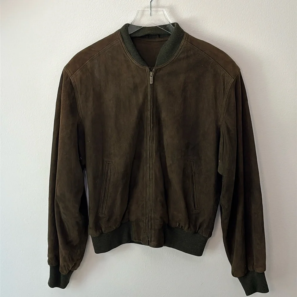 Coach | Vintage Leather Suede Bomber Jacket #0913 in Olive 🫒 fits M/L - Picture 5 of 10